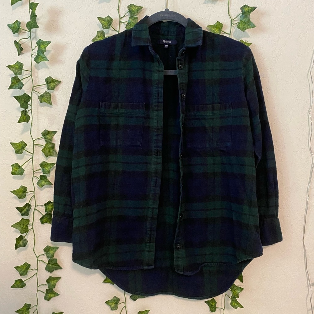 Green + Blue Plaid Button down
